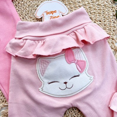 Kit 3 Calças - Gatinha de Lacinho - Rose e Rosa